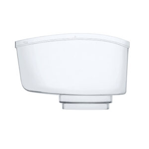 Transparent geformter Einfülltank als Ersatzteil für eine Wasserfilter-Kanne von Lotus Vita.