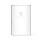 Eleganter Ersatz-Glastank für einen Stand-Wasserfilter von Lotus Vita mit dezentem Logo-Druck.