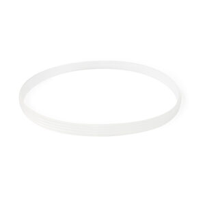 Transparenter Silikon-Dichtungsring für den Bambusdeckel eines Wasserfilters von Lotus Vita auf weißem Hintergrund.