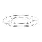 Technische Zeichnung eines runden Adapterrings aus Silikon für einen Glasbehälter.